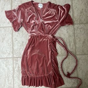 Misa Brand Velvet Wrap Mini Dress - Saks